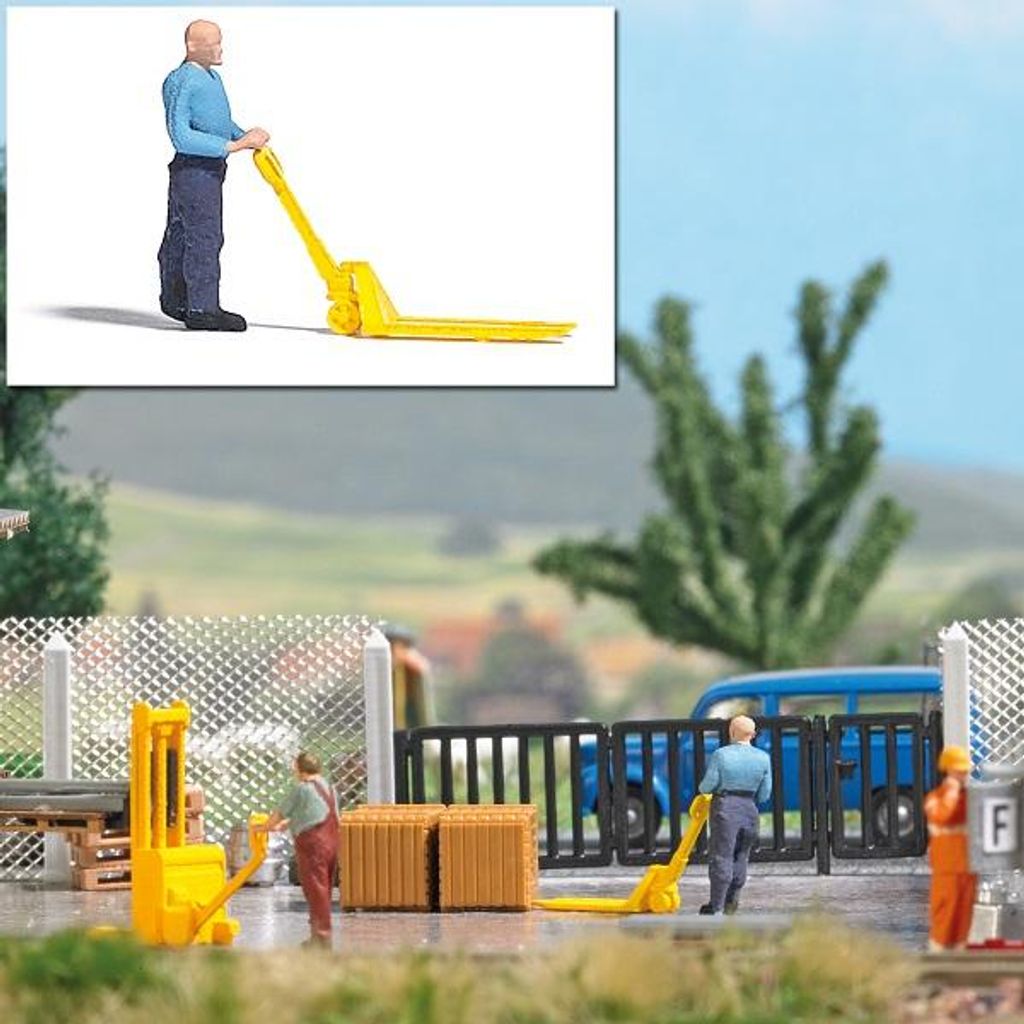 Busch 8855 - Spur TT - Action Set: Hubwagen - Neu