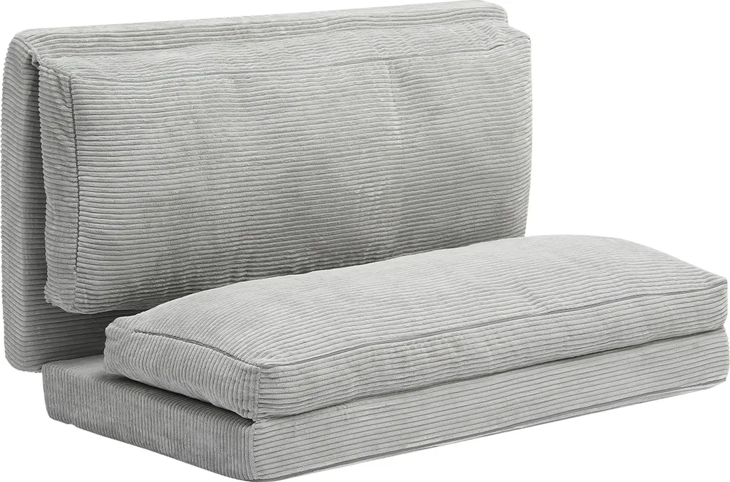 Lit d'appoint pliant pour studio et chambre d'amis gris clair 136 cm