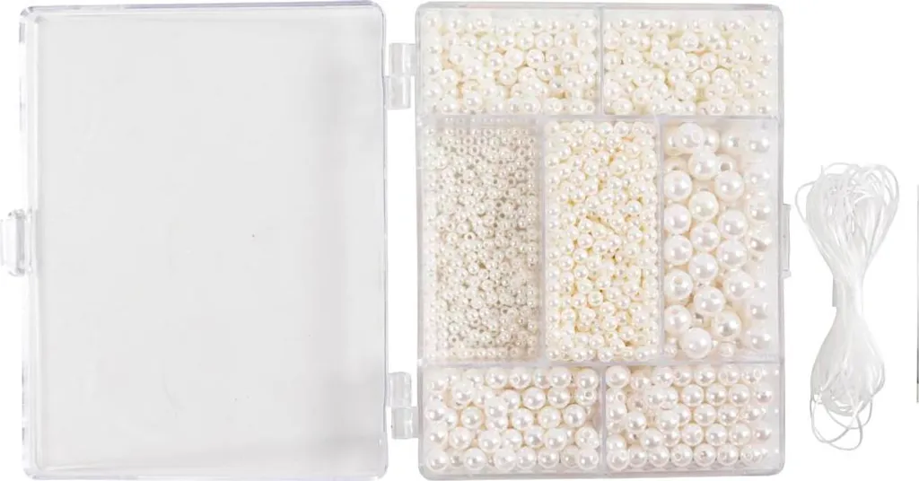 Creativ Company kit création bijoux perles blanches nacrées DIY créatif
