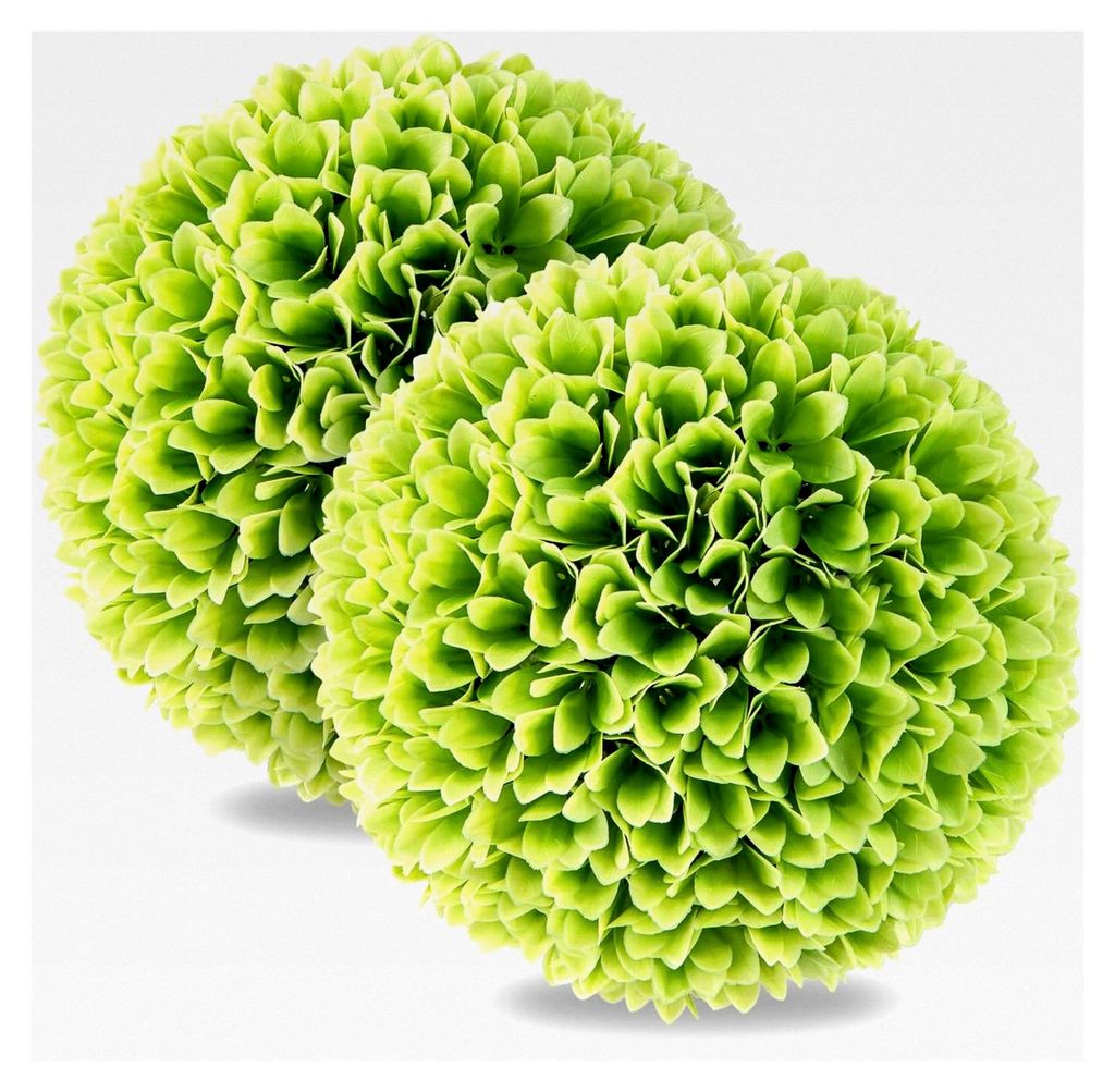 2 Stück Buchsbaumkugeln 28 cm, UV-beständige Buchskugeln, künstliche Pflanzen, Formschnittbälle für Balkon und Garten