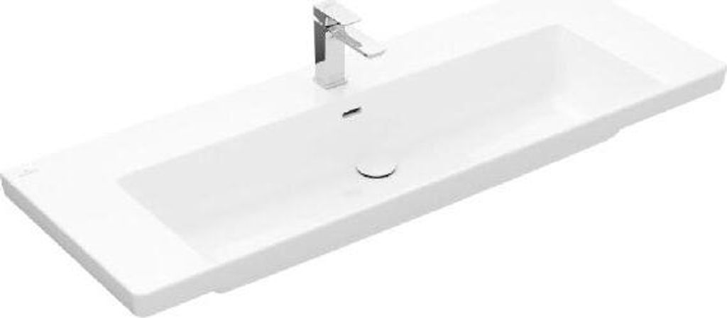 Villeroy & Boch Subway 3.0 Schrankwaschtisch, 1 Hahnloch, mit Überlauf, ungeschliffen, 1300x475mm, 4A70D501