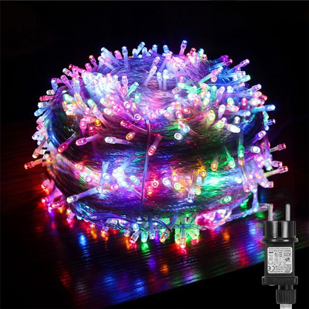 20m 200 LED Lichterkette 8 Lichtmodi Wasserdicht Lichterketten Innen Garten Party Weihnachten Halloween Hochzeit Deko, Bunt