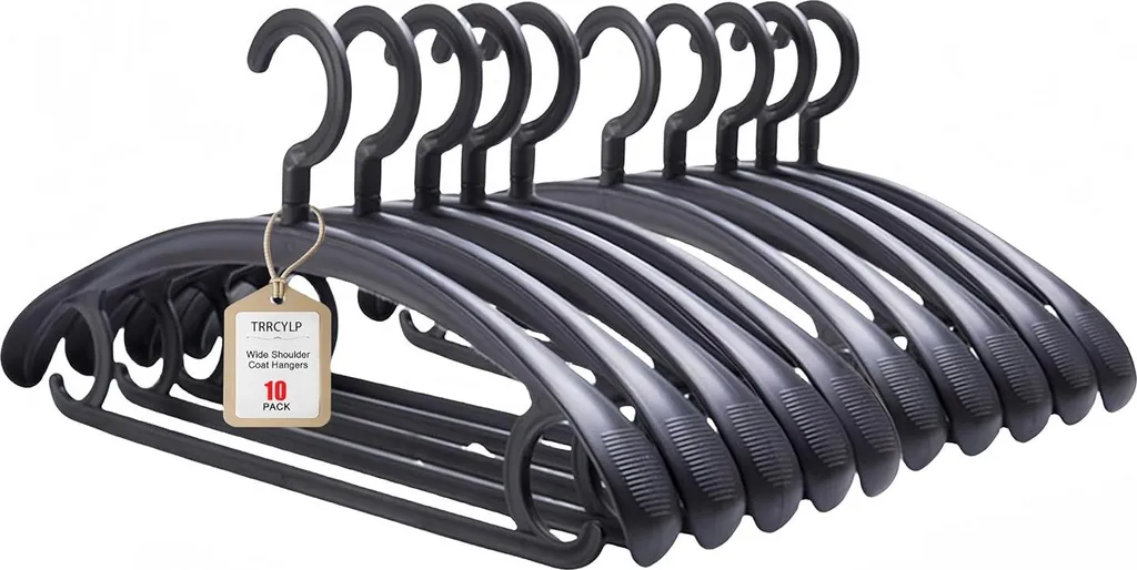 Cintres noirs rotatifs 10 unités plastique capacité de charge 25 lbs