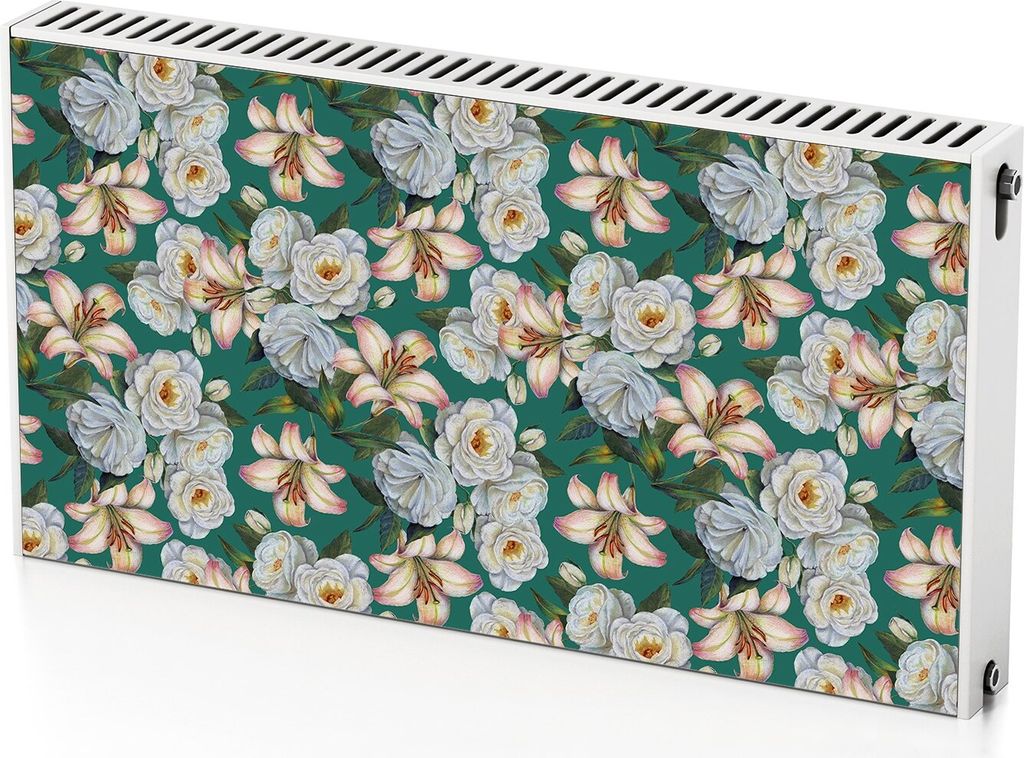 Farbige Lilienpflanze – Magnetische Heizkörperabdeckung – 110x60 cm – Magnet Heizkörperabdeckung – 3D Würfel – Heizkörperverkleidung ...