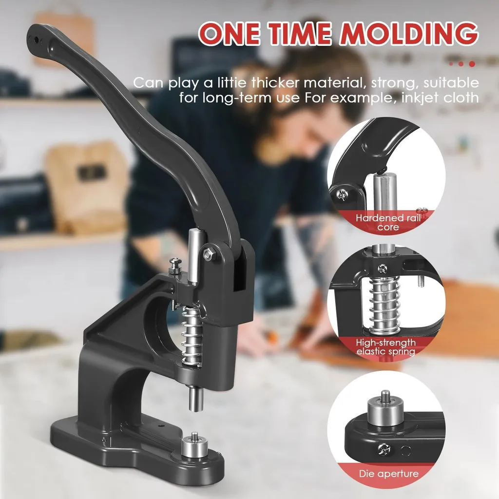 Machine de pose d'œillets pour bâches et rideaux avec 3000 œillets noir
