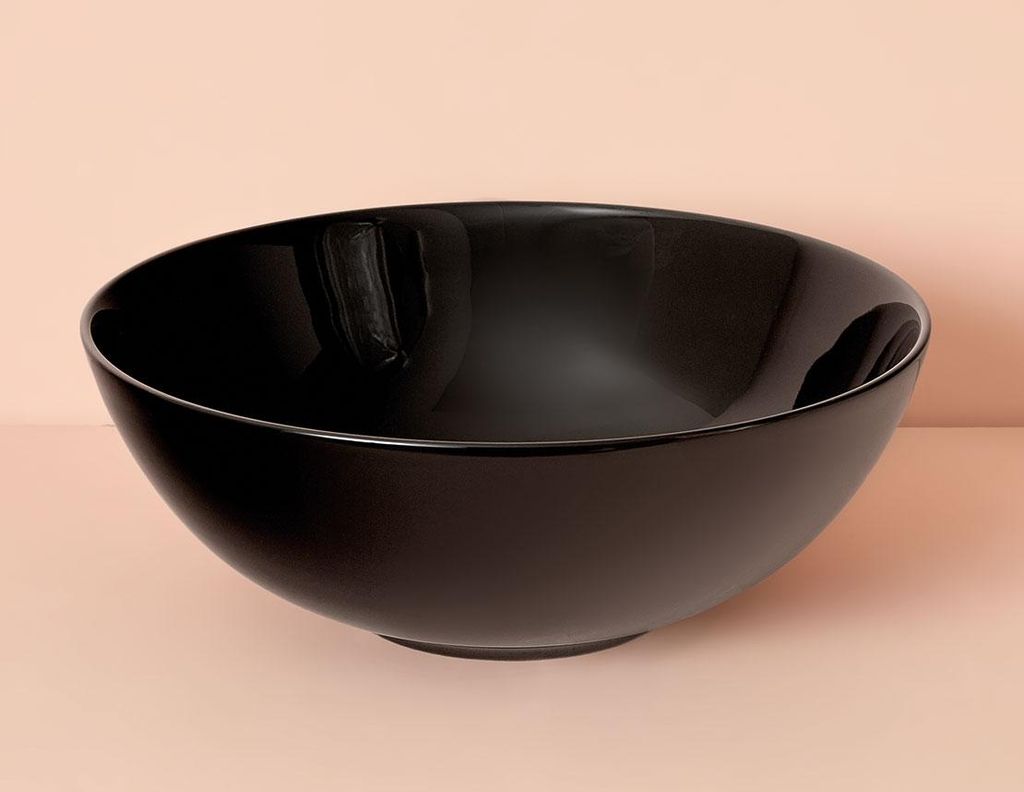 SANYCCES PADOVA Aufsatzwaschbecken Ø 39,5 cm x 14h mit Schaftventil Klick-Klack, schwarz