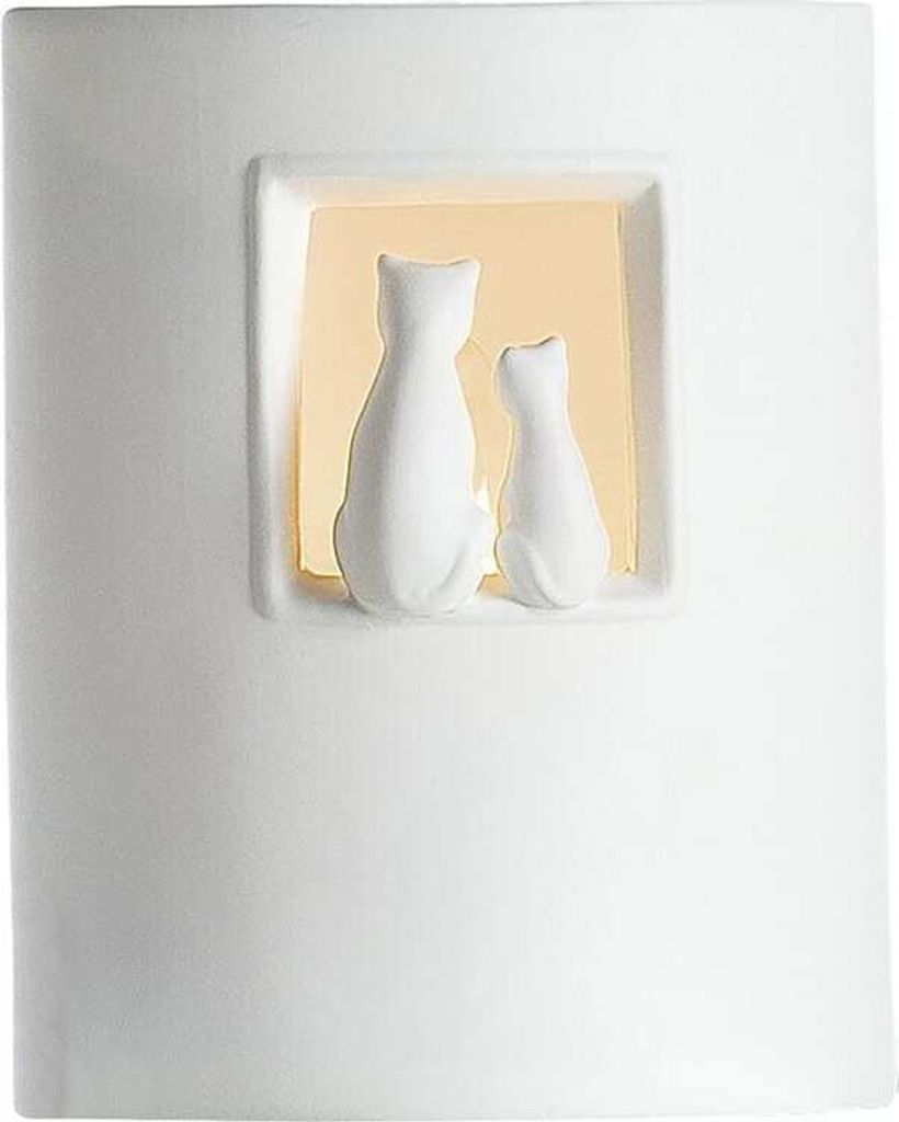 Gilde Porzell Lampe Katzenpaar 34271 Höhe 22 cm weiß Produktbild 