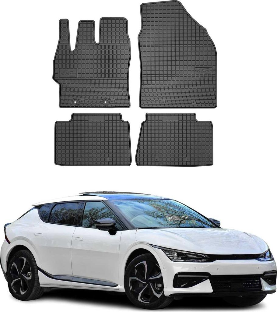 2021-2025 Kia EV6 Tapis en caoutchouc noir 4 pièces Image du produit 