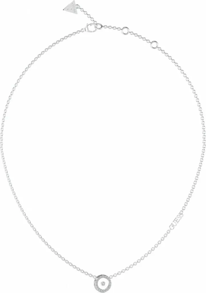 Guess Collier Femme JUBN03258JWRHTU - Bijou Argenté avec Pendentif Logo