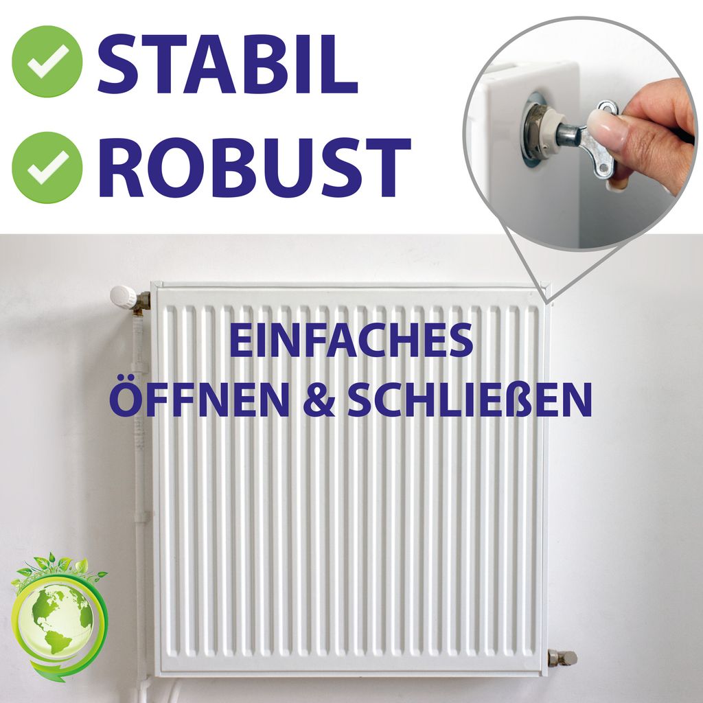 Sanitop-Wingenroth Entlüftungsschlüssel Für Heizkörper – 2er Set, 5 Mm Vierkant