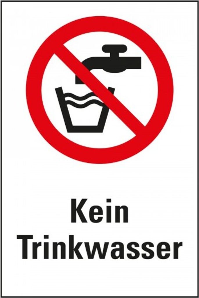 Dreifke Schild I Verbots-Kombischild Kein Trinkwasser, Kunststoff, 200x300mm...