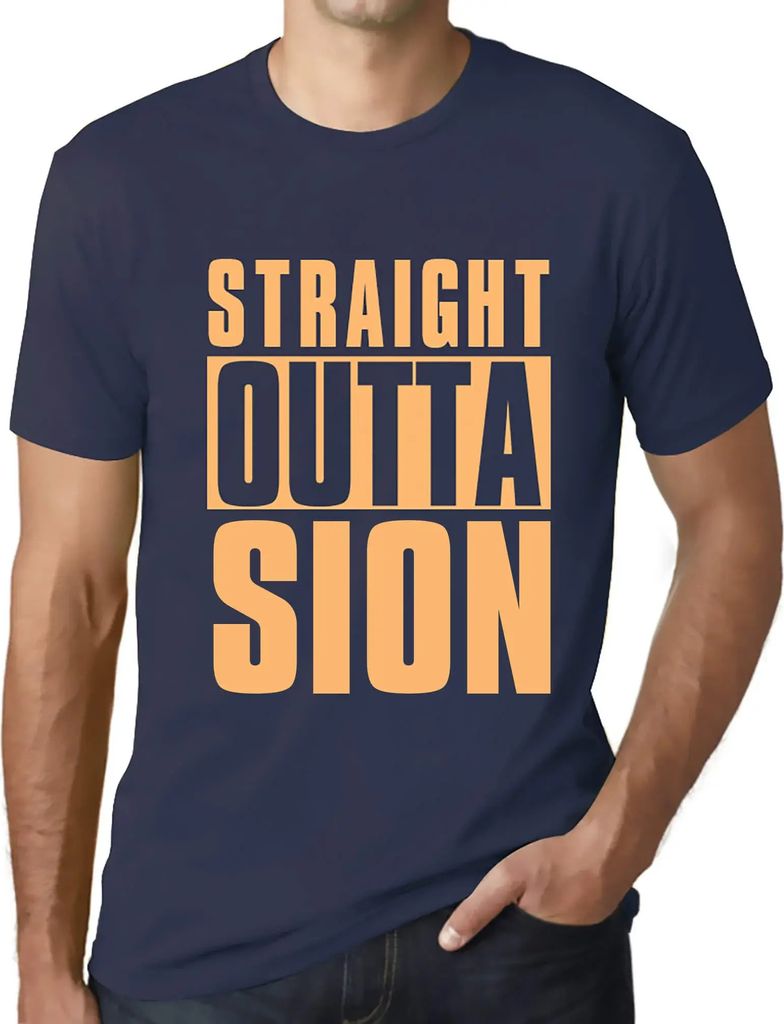Herren Grafik T-Shirt Direkt aus Sion – Straight Outta Sion – Öko-Verantwortlich Vintage Jahrgang Kurzarm Lustige Druck Geburtstag Geschenk Mann