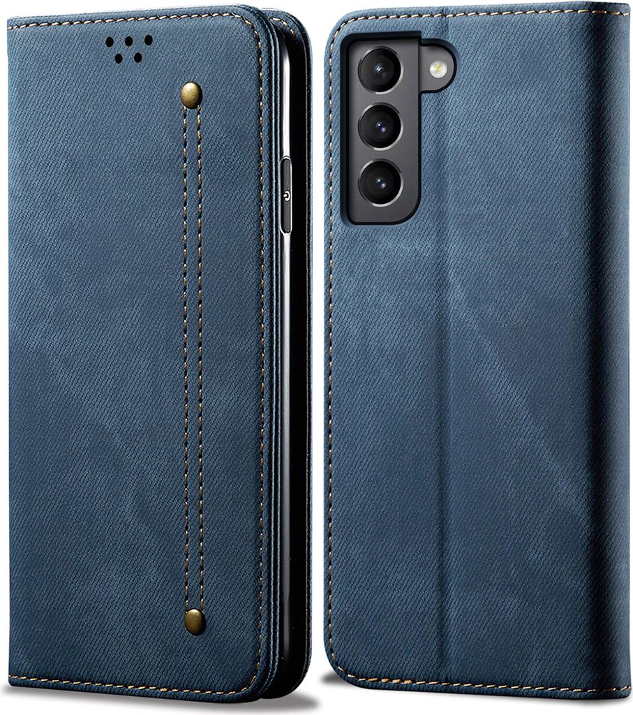 Galaxy S22+ 5G Hülle, Leder Brieftasche Flip Bookstyle Schutzhülle mit Standfunktion für Samsung Galaxy S22 Plus 5G Blau
