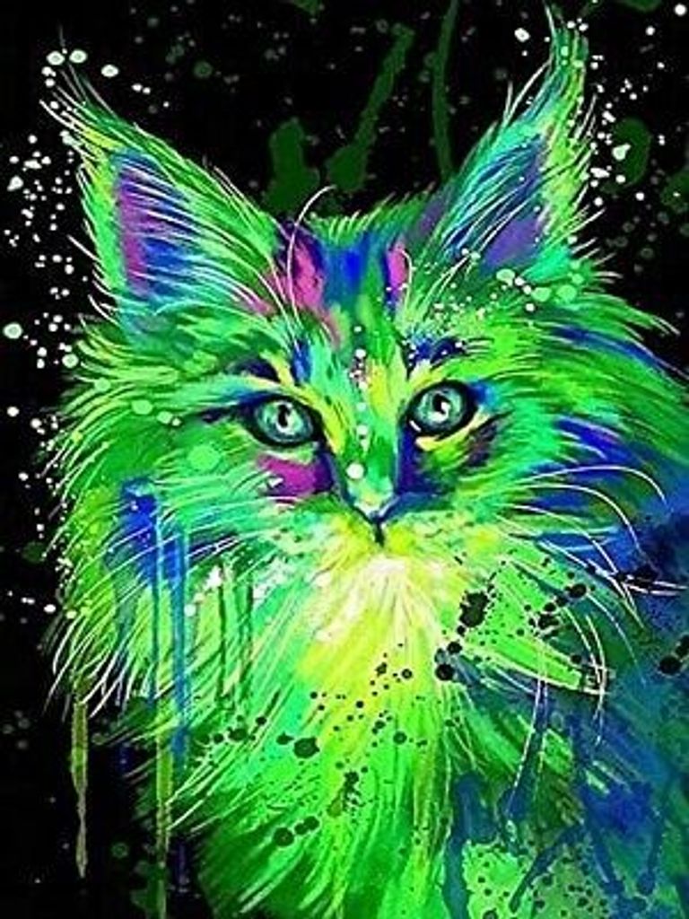 NORIMPEX Diamantmosaik von Green Glow Cat 30x40 cm 1007002