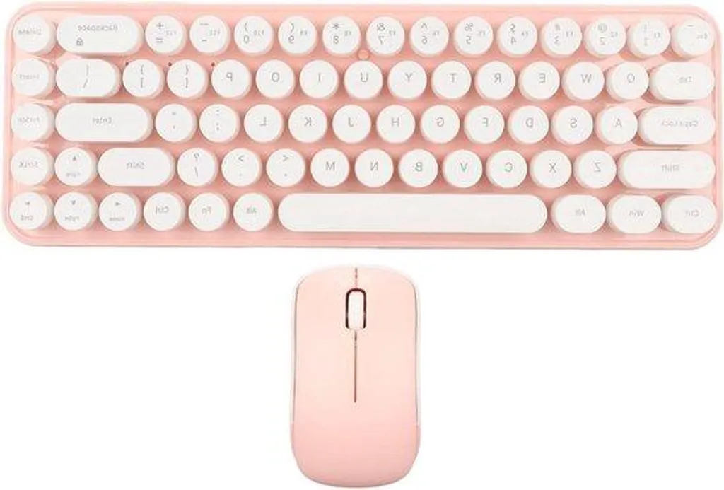 Clavier et Souris sans fil au Design Rétro - Transmission Stable Wi-Fi 2.4G
