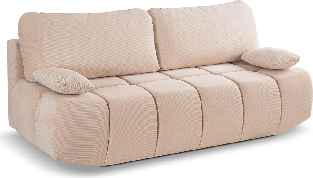 Lauder Schlafsofe 2 Sitzer beige Lauder in beige - gemütliches Design - B/H/T: 207x93x105 cm