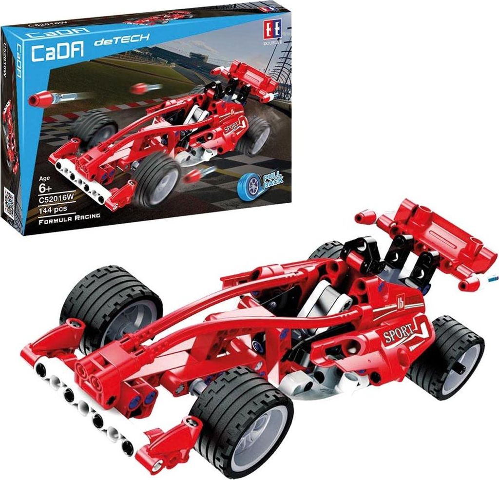 CaDA C52016W Formula Racing Bausatz mit Rückziehmotor, 144 Teile