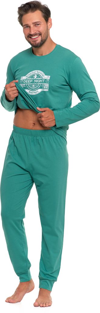 Długa piżama męska Moraj z bawełny 5400-004, zielona, 2XL Zdjęcie produktu 4