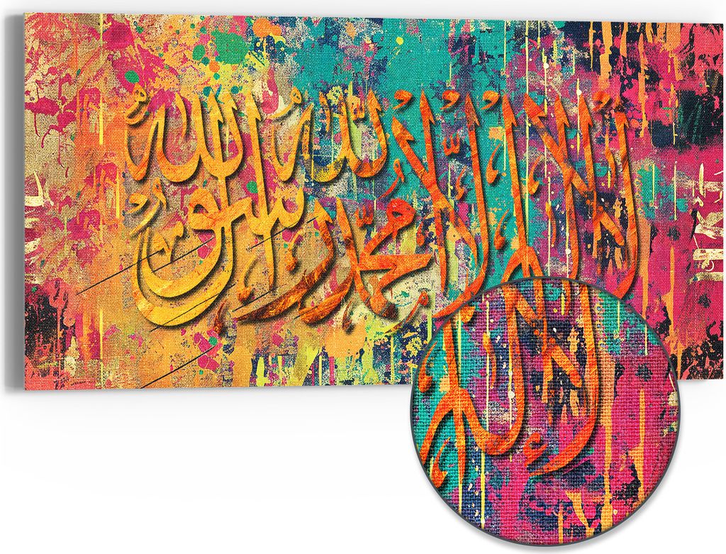 DEQOART Hybrid Leinwand Bild 60x30 cm 'Flüstern der Tinte' Wandbild Glas flach modern