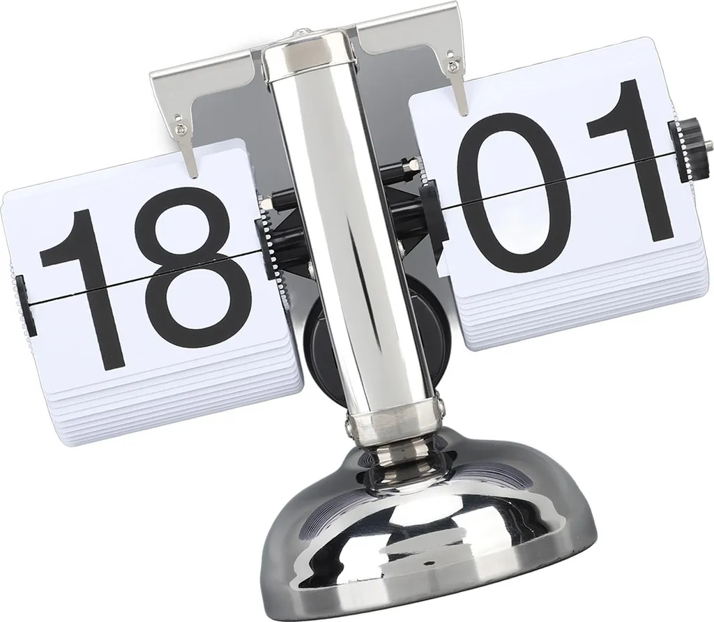 Horloge de table en acier inoxydable 304 rétro avec affichage 24 heures