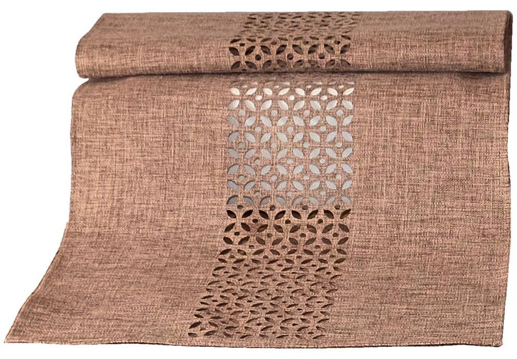 Tischläufer Durchbrochene Ornamente dunkelbraun 40x90 cm Produktbild 