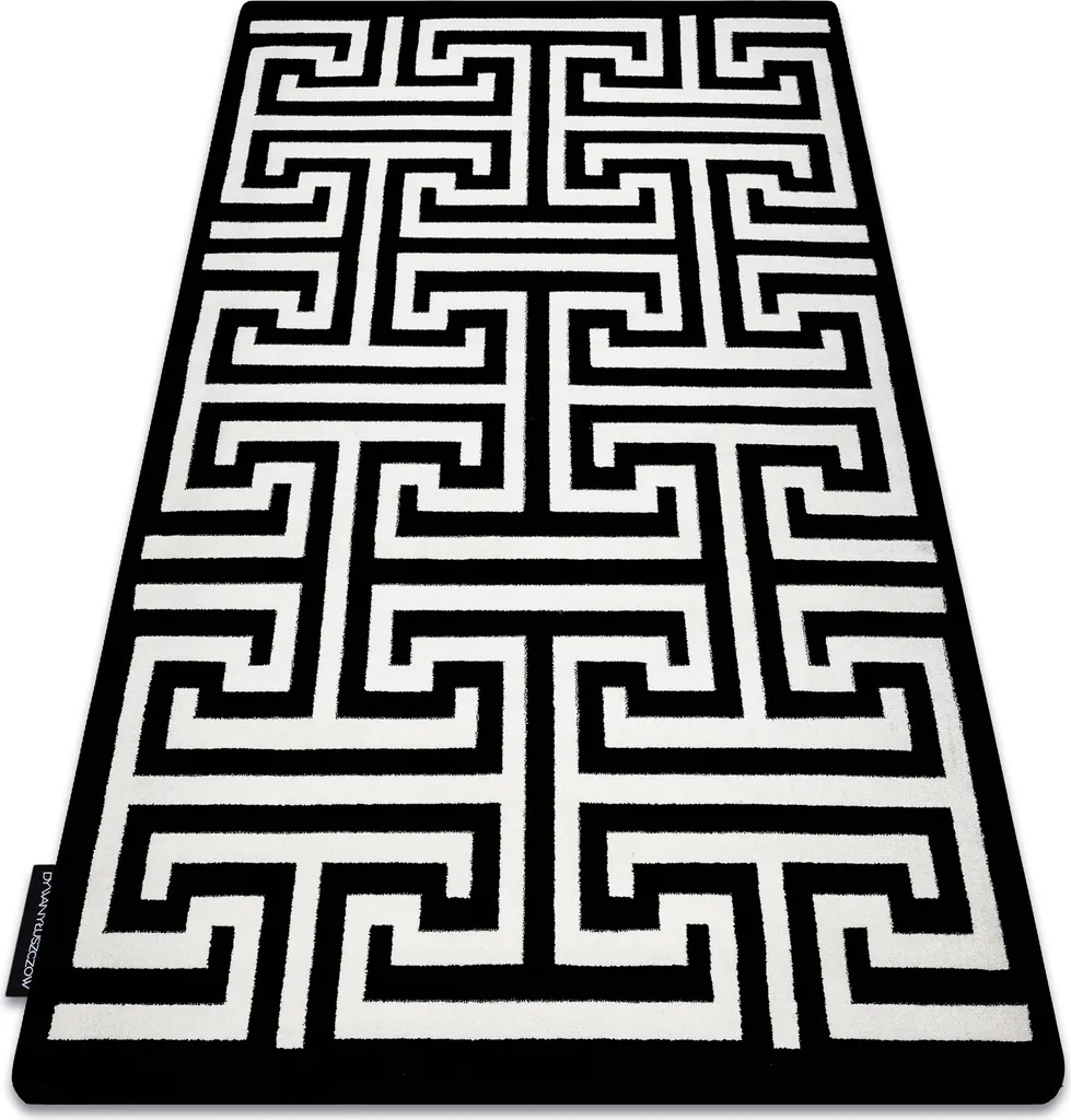 Tapis de salon HAMPTON Crown noir 160x220 cm - Design élégant chic