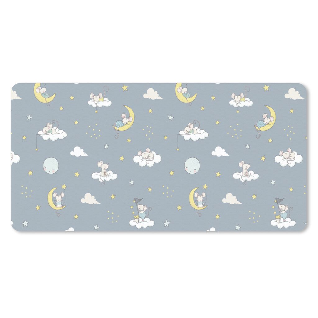 MuchoWow Mauspad Mousepad Maus - Mond - Muster 60x30 cm - Mousepads - Maus Mat - Pad - Mausunterlage - Nachhaltig