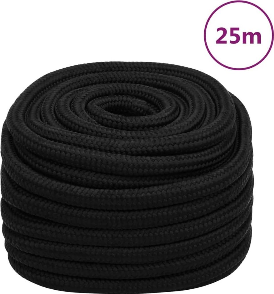 Arbeitsseil Schwarz 20 mm 25 m Polyester