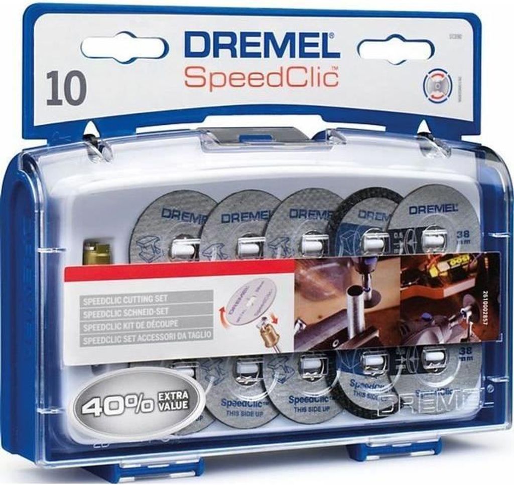 EZ SpeedClic Trennscheiben Set SC690, 10-teilig, 38mm, inkl. EZ SpeedClic Dorn, DREMEL 2615S690JA