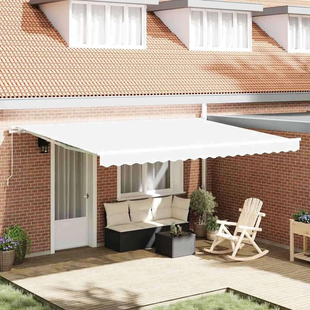 vidaXL Telo di ricambio per tende da sole bianco 450 x 300 cm