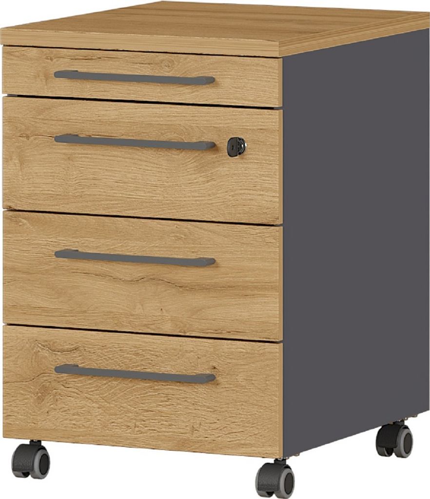 Schubladenblock Osmond 4 Schubladen - Eiche/Graphit