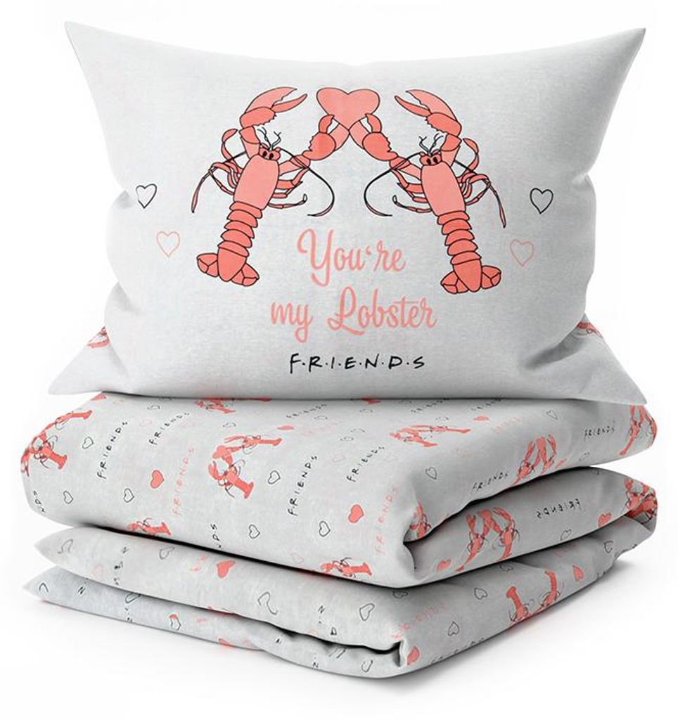 Pościel bawełniana FRIENDS LOBSTER szara Rozmiar pościeli: Zdjęcie produktu 