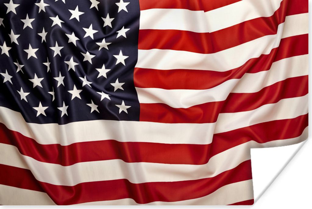 MuchoWow Poster Nahaufnahme der amerikanischen Flagge 90x60 cm - Schlafzimmer