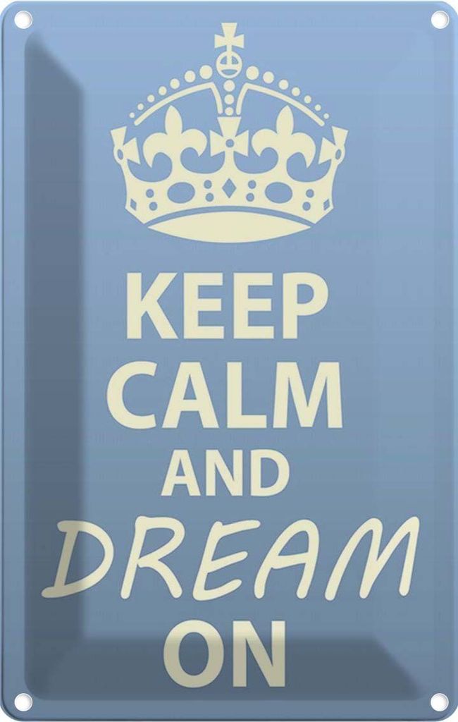 vianmo Blechschild 18x12 cm Keep Calm and dream on Yoga