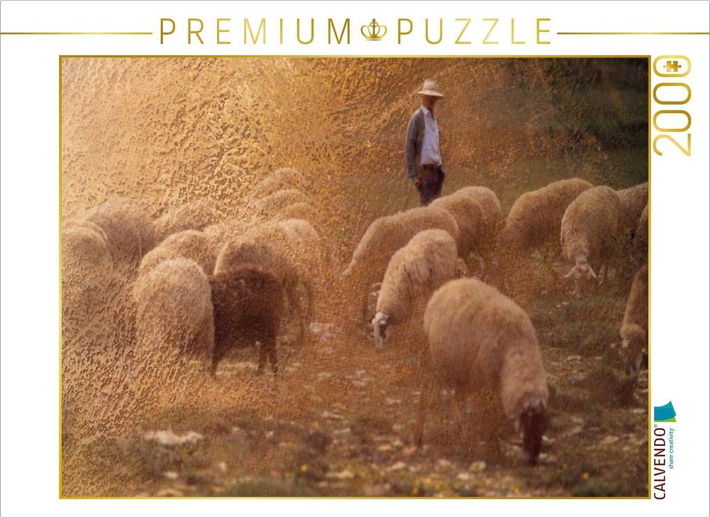 CALVENDO Puzzle Hirte und Herde 2000 Teile Puzzle quer | 2000 Teile Lege-Größe 90x67cm Foto-Puzzle für glückliche Stunden