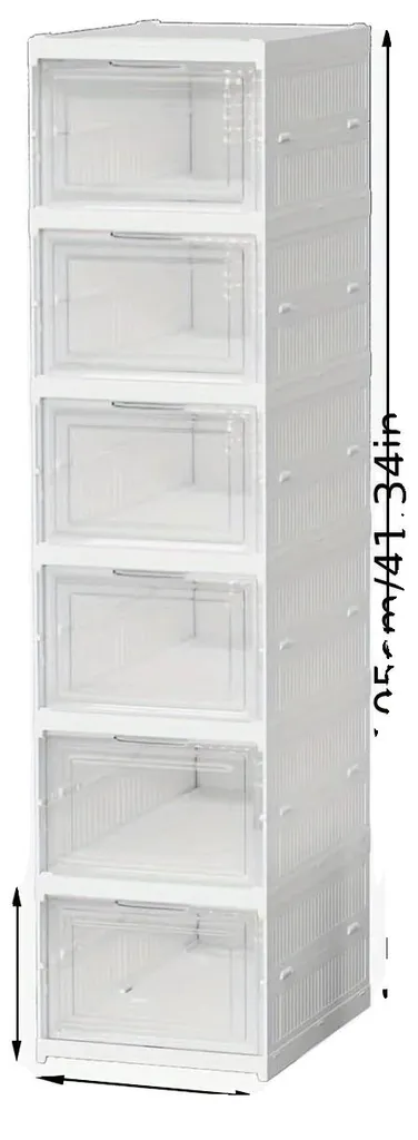 Armoire à chaussures pliable 6 niveaux blanc - Rangement imperméable
