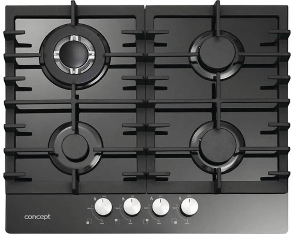 Table de Cuisson Gaz Encastrable Concept PDV7260bc en Verre Trempé 60cm