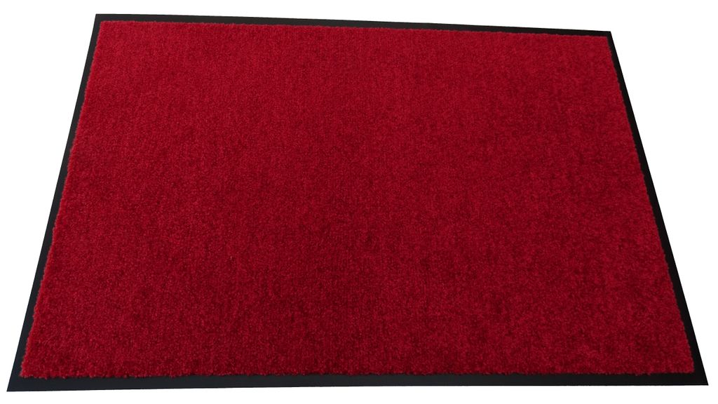 Mertex Schmutzfangmatte waschbar Kiel rot ca. 60 x 90 cm mit umlaufenden Rand Türmatte Sauberlauf Schmutzmatte Fußabstreifer