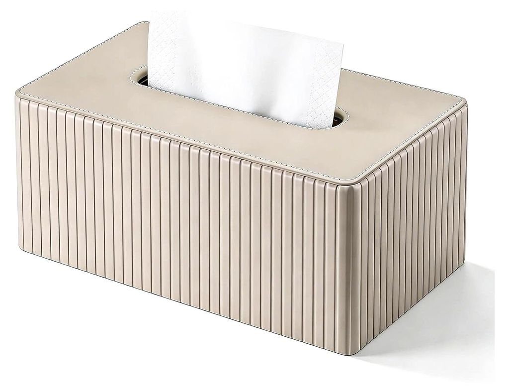 Kosmetiktücherbox 26 * 15 * 12 cm aus Kunstleder, Tissue-Dispenser mit magnetischer Abdeckung für Esszimmer, Bad, Schlafzimmer, Auto, Büro, Matt...