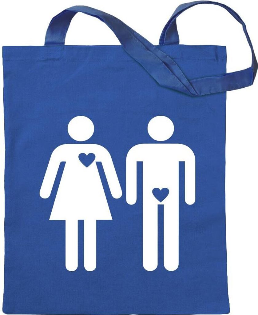 Kiwistar - Baumwolltasche - royalblau - Wahre Liebe - Tragetasche Stoffbeutel Umhängetasche Langer Henkel