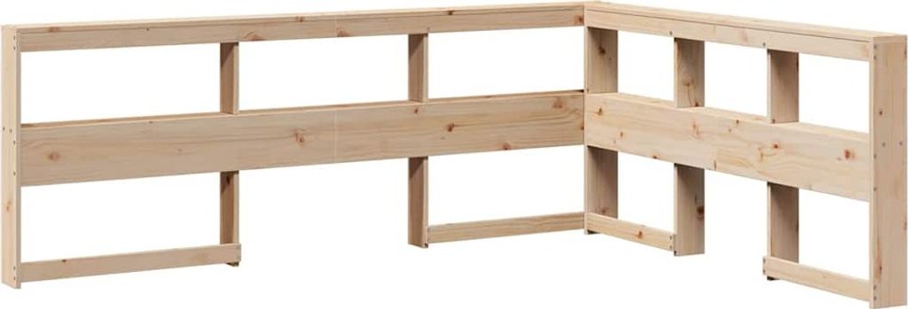 vidaXL Kopfteil mit Bücherregal L-Form 160 cm Massivholz Kiefer