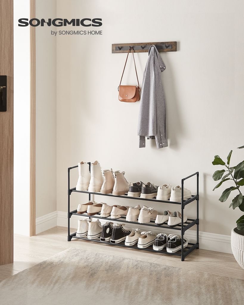 SONGMICS Schuhregal mit 3 Ablagen, Schuhständer Standregal Produktbild 
