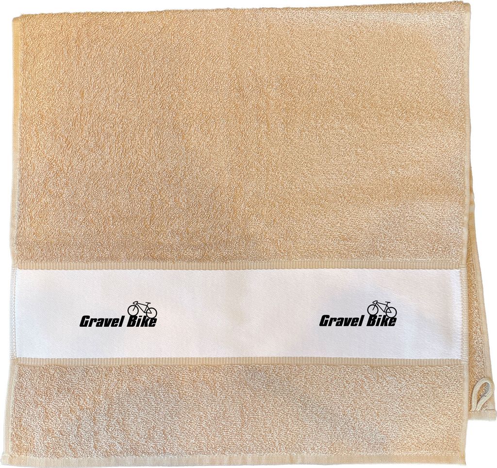 Huuraa Trockenhandtuch Gravel Bike Fahrrad Geschenk 50x100cm Sand Baumwolle Gravel Bike Mitbringsel