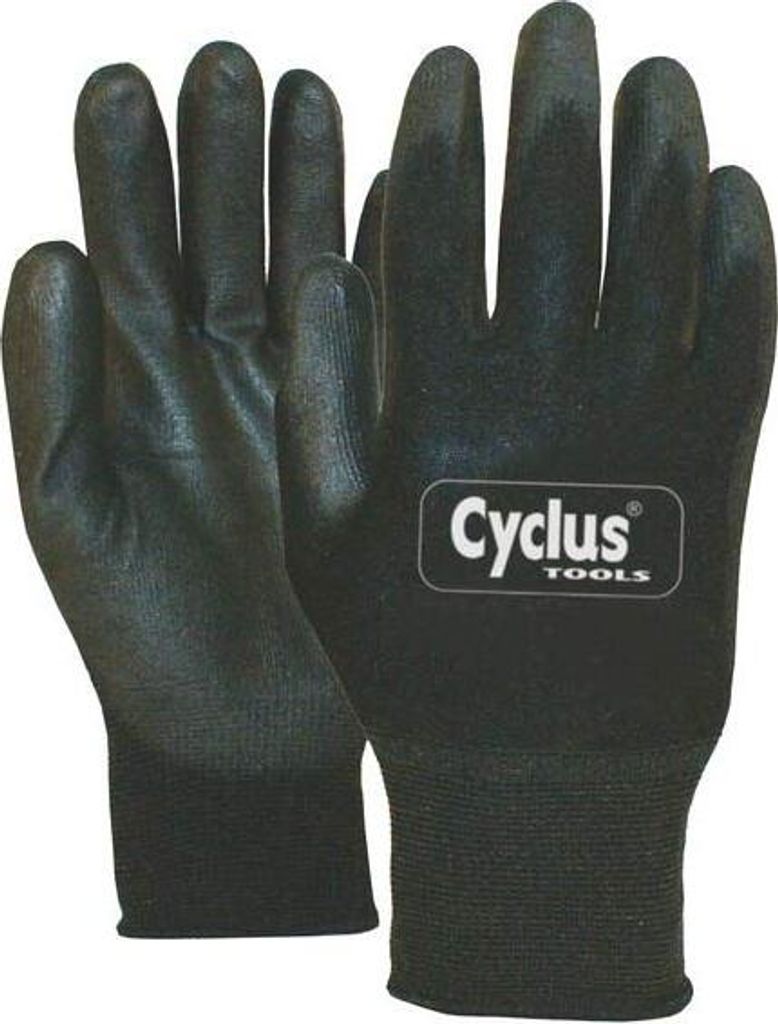 CYCLUS Arbeitshandschuhe schwarzPU- beschicht. nahtlos gestricktes Nylon Größe XL