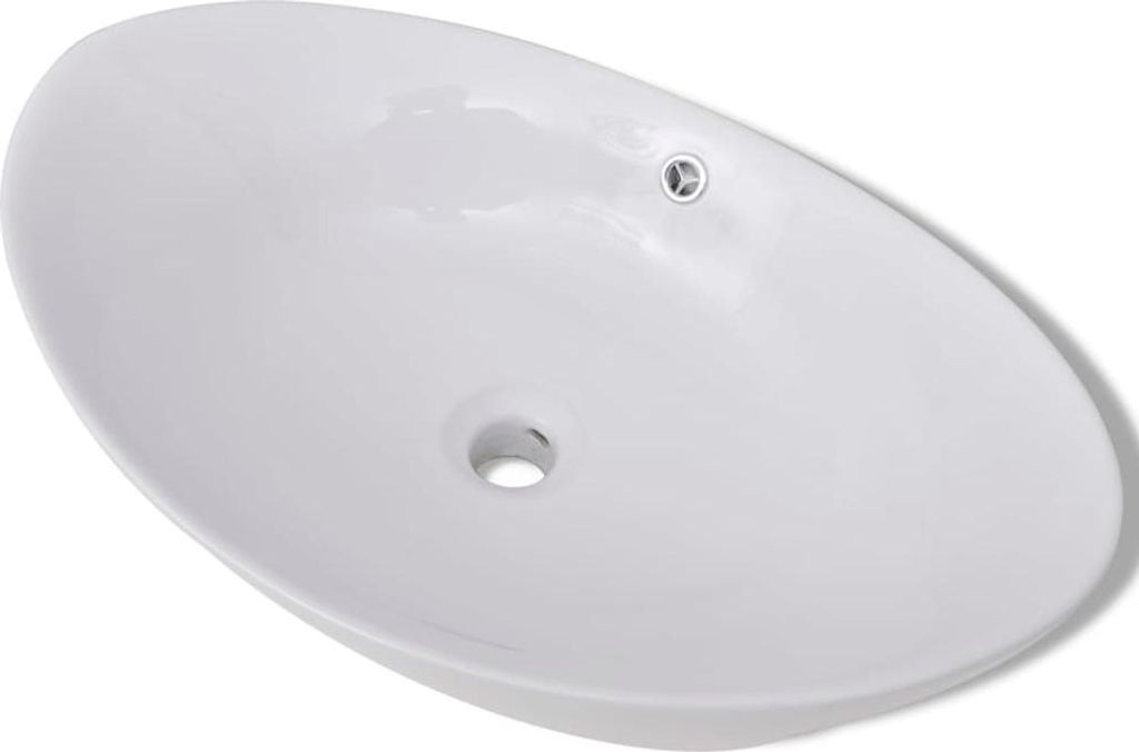 vidaXL Keramik Waschbecken Keramikspülen Überlauf Oval 59 x 38,5 cm