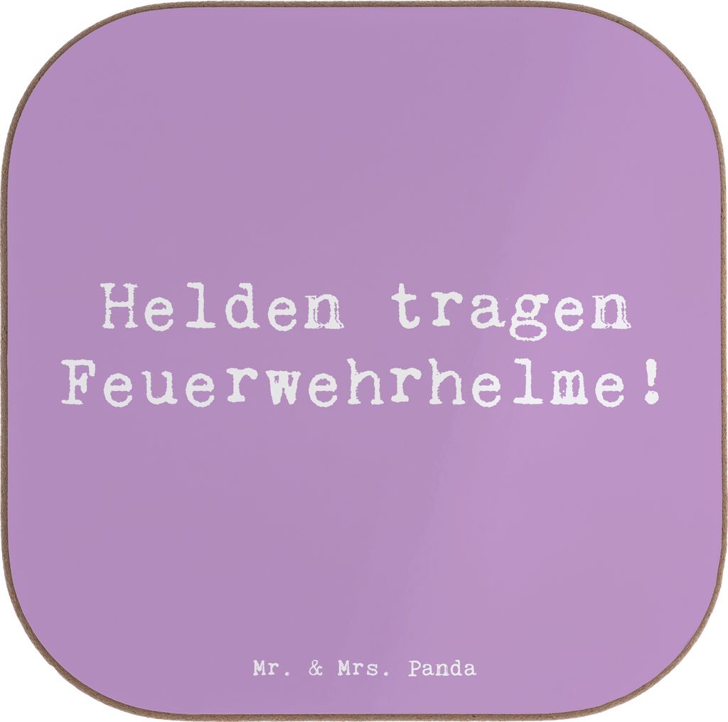 Mr. & Mrs. Panda Untersetzer für Gläser Spruch Feuerwehrmann Helden - Lavendeltraum - Geschenk, gläseruntersetzer, Wertschätzung, Coaster, Tisc...