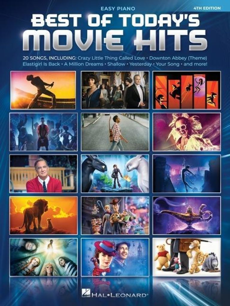 Best of Today's Movie Hits - 4th Edition: Easy Piano Arrangements with Lyrics of 20 Songs