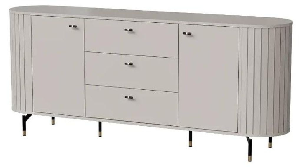 MOBAE LINEA 04 Kommode 190 cm Kaschmir Sideboard mit 3 Schubladen und 2 Türen moderner Wohnzimmerschrank mit Stauraum