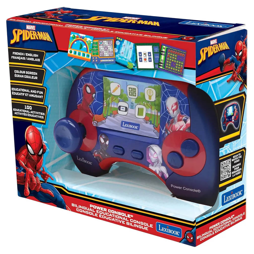Console Spiderman Bilingue pour Apprendre sans Écran Nocif ni Internet