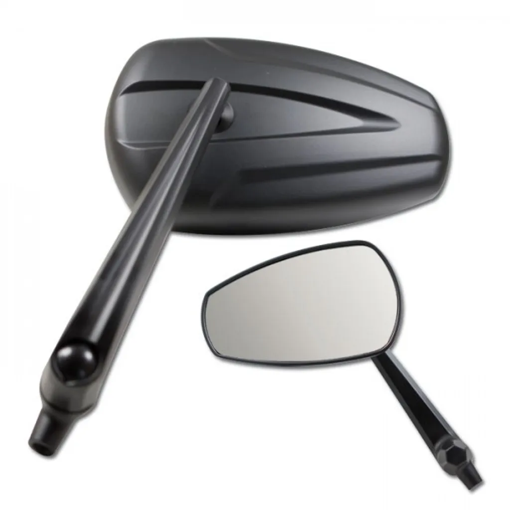 Miroir universel Fano noir mat - Idéal pour personnalisation de moto